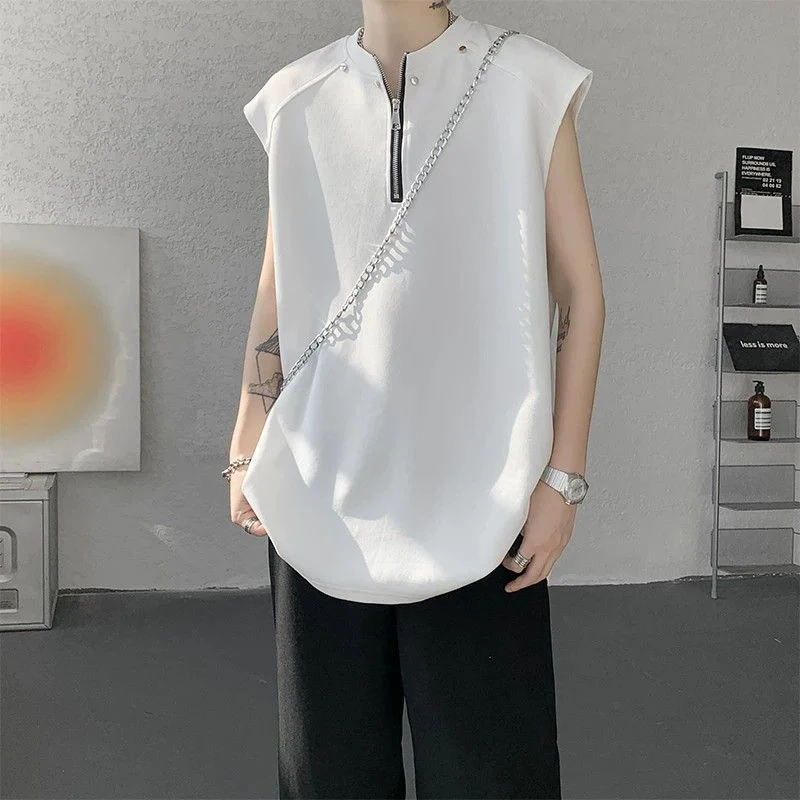 Men's American Style Half-Zip Sleeveless Tank Top Summer Streetwear Casual Loose Heavyweight T-Shirt Sports Workout Gym Tops
Men's American Style Half-Zip Sleeveless Tank Top Summer Streetwear Casual Loose Heavyweight T-Shirt Sports Workout Gym Tops