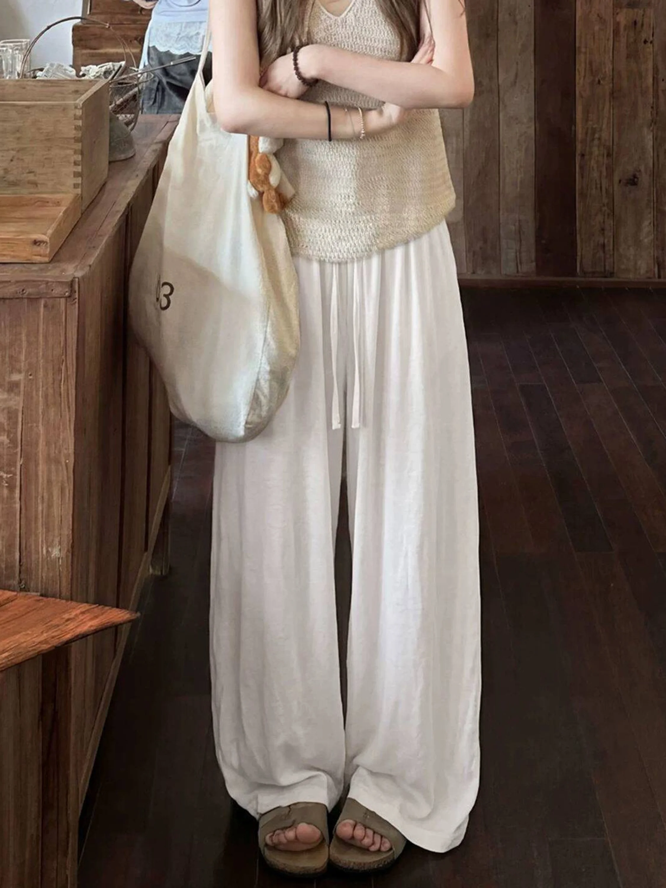Summer Linen Wide Leg Pants Women's Loose Balloon Sack Pants Thin Ice Silk Cotton Linen Trousers Korean Style High Wai...
Summer Linen Wide Leg Pants Women's Loose Balloon Sack Pants Thin Ice Silk Cotton Linen Trousers Korean Style High Wai...