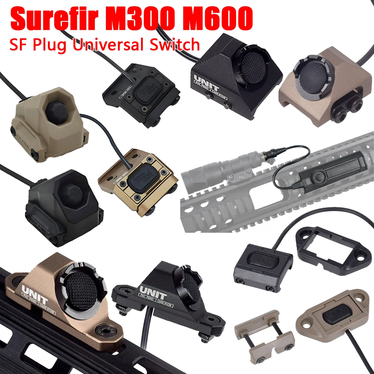 Surefire M300 M600 Flashlight Switch SF Plug AXON Remote Pressure Switch 20mm Rail MLOK Keymod Airsoft Light Universal Switchs
Surefire M300 M600 Flashlight Switch SF Plug AXON Remote Pressure Switch 20mm Rail MLOK Keymod Airsoft Light Universal Switchs