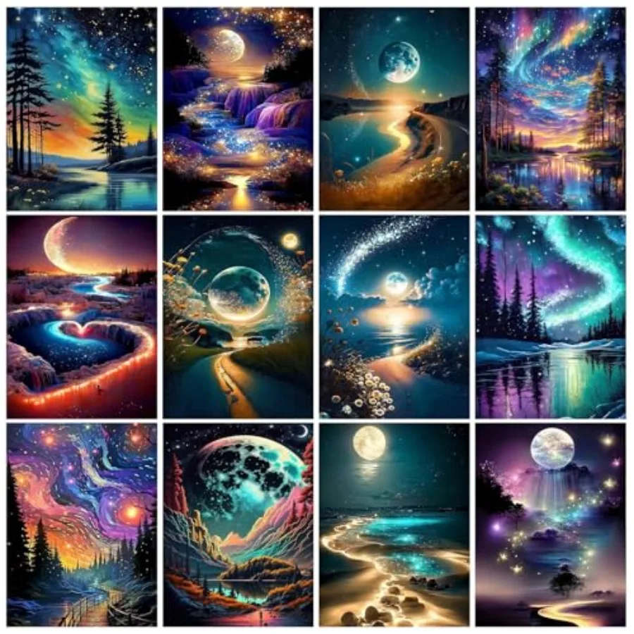 12 pk 5D Large Advanced Diamond Art Kits for Adults Multiple Packs DIY Club Round Full Drill Diamond Painting Moon Colorful wit
12 pk 5D Large Advanced Diamond Art Kits for Adults Multiple Packs DIY Club Round Full Drill Diamond Painting Moon Colorful wit