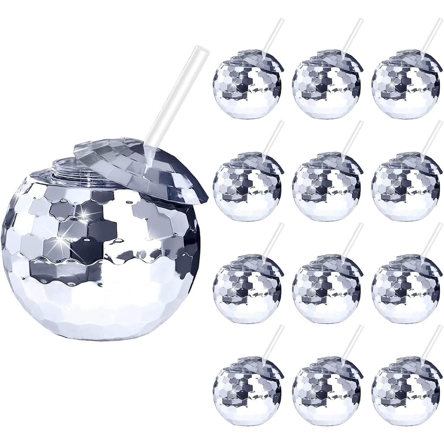Disco Ball Cups, Party Cups with Lid and Reusable Straw Flash Ball Cocktail Cup for Party Nightclub Bar Supplies Wine
Disco Ball Cups, Party Cups with Lid and Reusable Straw Flash Ball Cocktail Cup for Party Nightclub Bar Supplies Wine