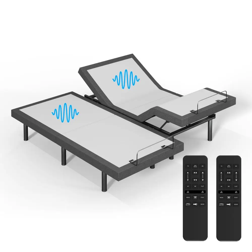 Bed Frame with Wireless Remote Comfortable Zero Gravity Massage with Head amp Foot Incline, Dual USB Charge amp UnderBed Nightl
Bed Frame with Wireless Remote Comfortable Zero Gravity Massage with Head amp Foot Incline, Dual USB Charge amp UnderBed Nightl