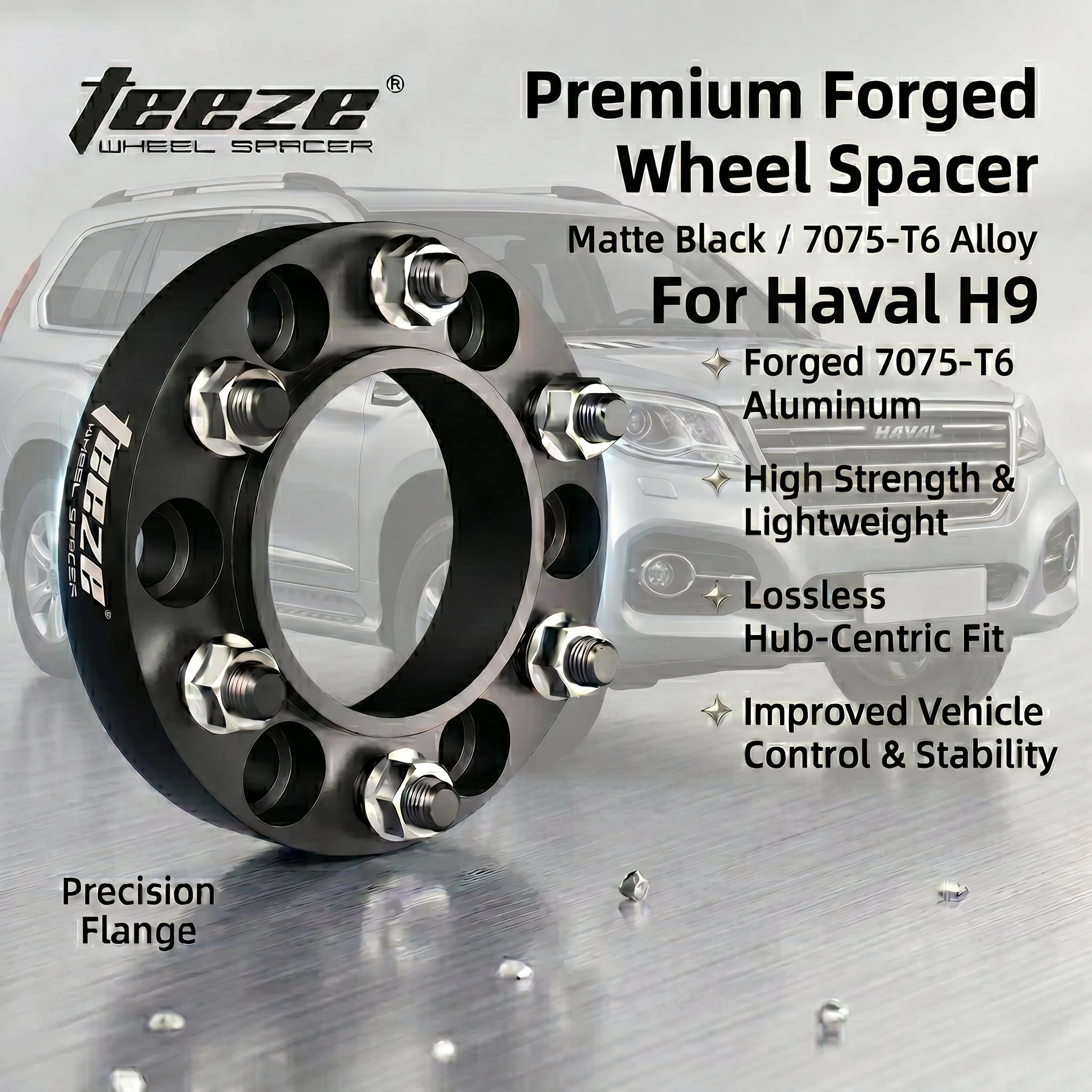 TEEZE Forged Aluminum Wheel Spacers 6x139.7 CB 100.1mm M12x1.5 Hubcentric Adapters For Haval H9 Great Wall H9 Off Road SUV 1Pc
TEEZE Forged Aluminum Wheel Spacers 6x139.7 CB 100.1mm M12x1.5 Hubcentric Adapters For Haval H9 Great Wall H9 Off Road SUV 1Pc