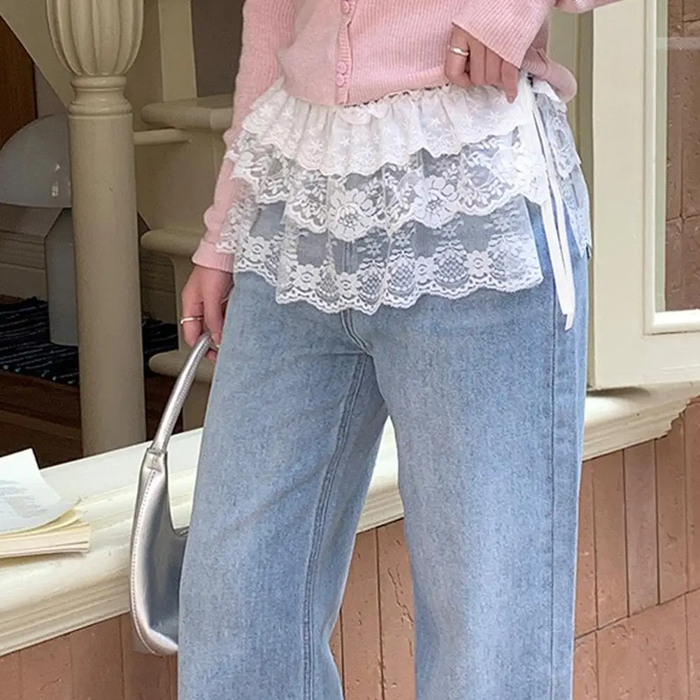 Юбка в корейском стиле с кружевным подолом - универсальный дизайн с высокой талией для обхвата талии 100-110 см, многослойная струящаяся мини-юбка из полиэстера
Юбка в корейском стиле с кружевным подолом - универсальный дизайн с высокой талией для обхвата талии 100-110 см, многослойная струящаяся мини-юбка из полиэстера