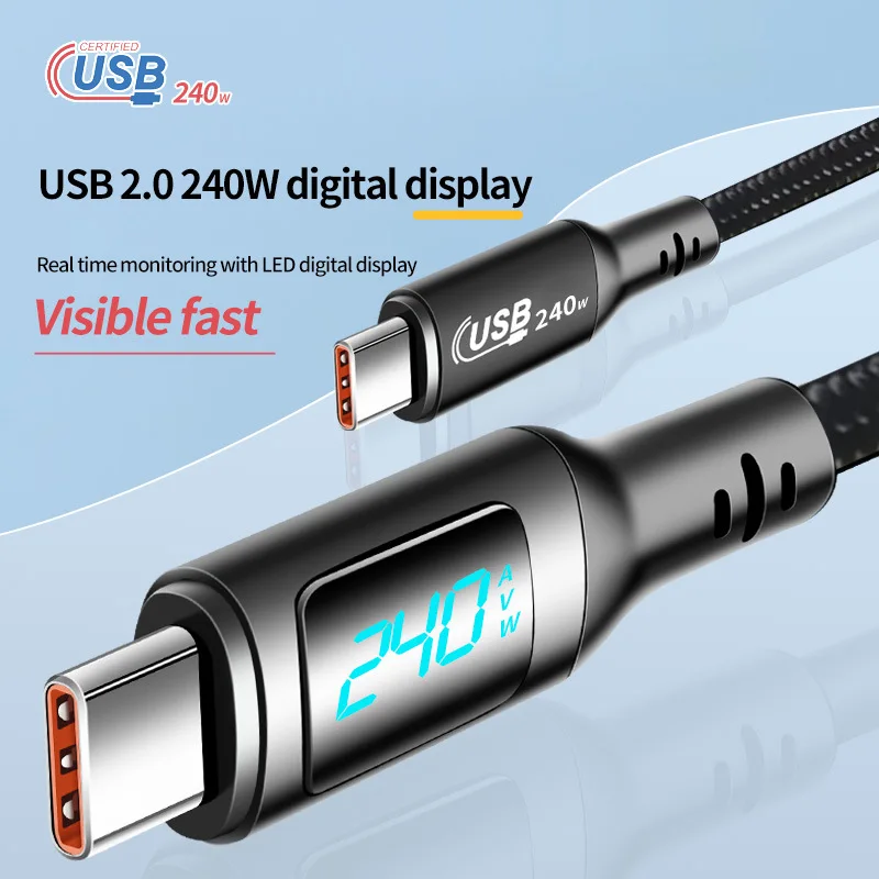 USB2.0 Кабель для поверхностной зарядки 240 Вт со светодиодным дисплеем Быстрая зарядка для Huawei Xiaomi Samsung Черный ткацкий кабель Аксессуары
USB2.0 Кабель для поверхностной зарядки 240 Вт со светодиодным дисплеем Быстрая зарядка для Huawei Xiaomi Samsung Черный ткацкий кабель Аксессуары