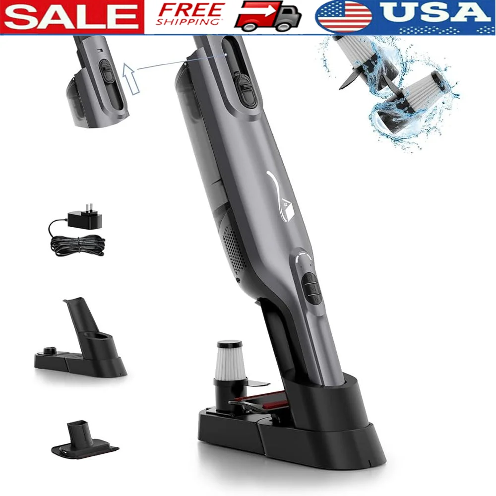 Cordless Handheld Vacuum Lightweight Portable Vacuum Cleaner with LED Light Rechargeable Mini Vacuum with Charging Dock HEPA
Cordless Handheld Vacuum Lightweight Portable Vacuum Cleaner with LED Light Rechargeable Mini Vacuum with Charging Dock HEPA