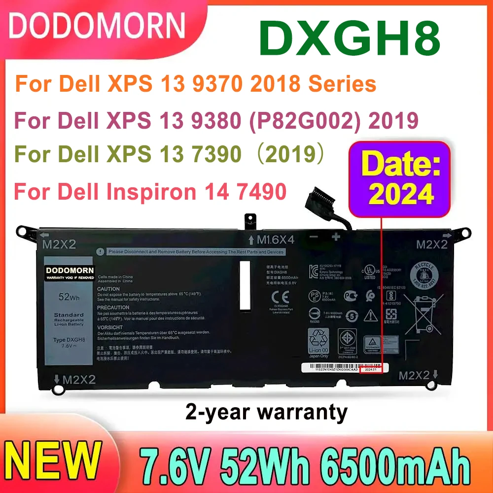 Аккумулятор DODOMORN DXGH8 для ноутбука Dell XPS 13 9370 2018,13 7390(2019), для Dell Inspiron 7390 2-в-1, 7391 2-в-1, 14 7490
Аккумулятор DODOMORN DXGH8 для ноутбука Dell XPS 13 9370 2018,13 7390(2019), для Dell Inspiron 7390 2-в-1, 7391 2-в-1, 14 7490