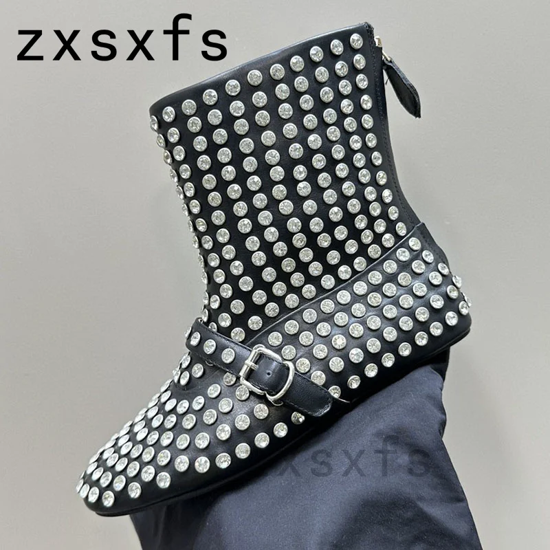 Luxury Crystal Studded Ankle Boots For Women Round Toe Net Modern Short Boots Women Brand Casual Flat Shoes Rhinestone Autumn
Luxury Crystal Studded Ankle Boots For Women Round Toe Net Modern Short Boots Women Brand Casual Flat Shoes Rhinestone Autumn