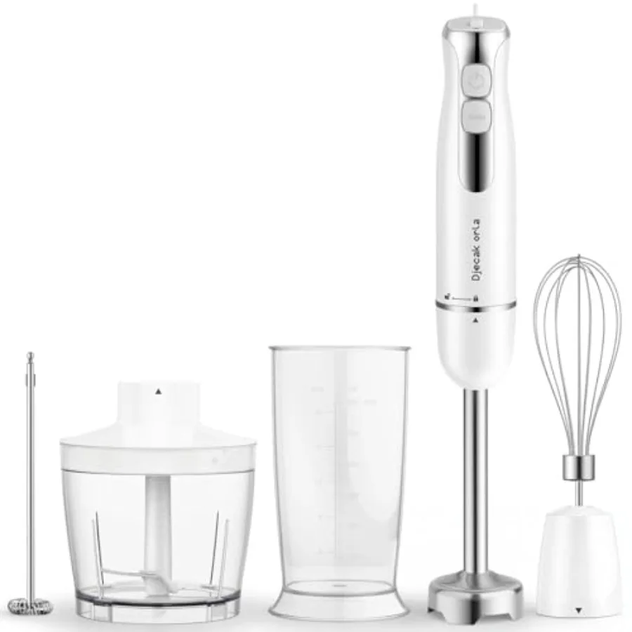 Upgraded 1100W 5-in-1 Immersion Hand Blender 20 Variable Speeds Up to 15 500 RPM Handheld with Milk Frother and Food Processor
Upgraded 1100W 5-in-1 Immersion Hand Blender 20 Variable Speeds Up to 15 500 RPM Handheld with Milk Frother and Food Processor