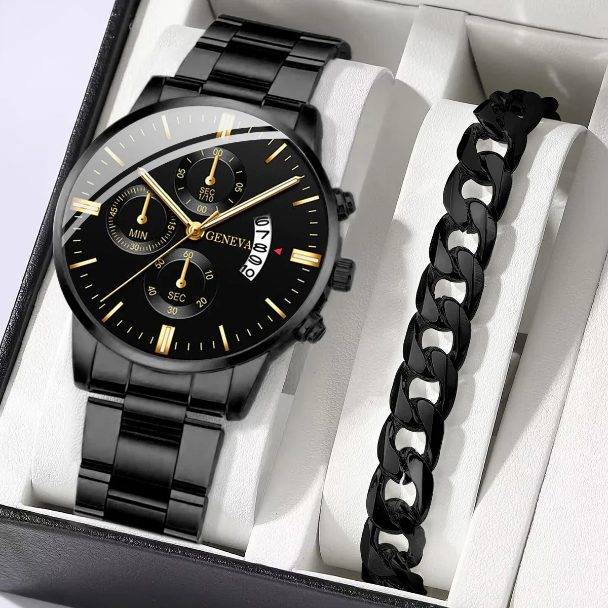 2 шт., модные мужские деловые часы, набор браслетов, мужские кварцевые часы с календарем, Reloj Hombre (без коробки)
2 шт., модные мужские деловые часы, набор браслетов, мужские кварцевые часы с календарем, Reloj Hombre (без коробки)