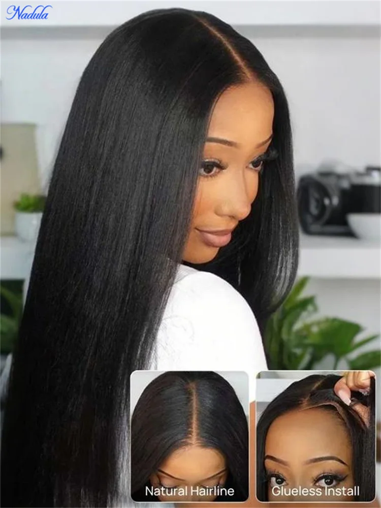 Nadula No Slip Yaki Straight Glueless Wig 100% Human Hair 7x5 Bye Bye Knots Put On and Go Glueless Human Hair Wig Pre Cut Transparent Lace Pre Bleached Tiny Knots Pre Plucked Ready to Wear Drawstring Suitable for All Heads Sizes
Nadula No Slip Yaki Straight Glueless Wig 100% Human Hair 7x5 Bye Bye Knots Put On and Go Glueless Human Hair Wig Pre Cut Transparent Lace Pre Bleached Tiny Knots Pre Plucked Ready to Wear Drawstring Suitable for All Heads Sizes