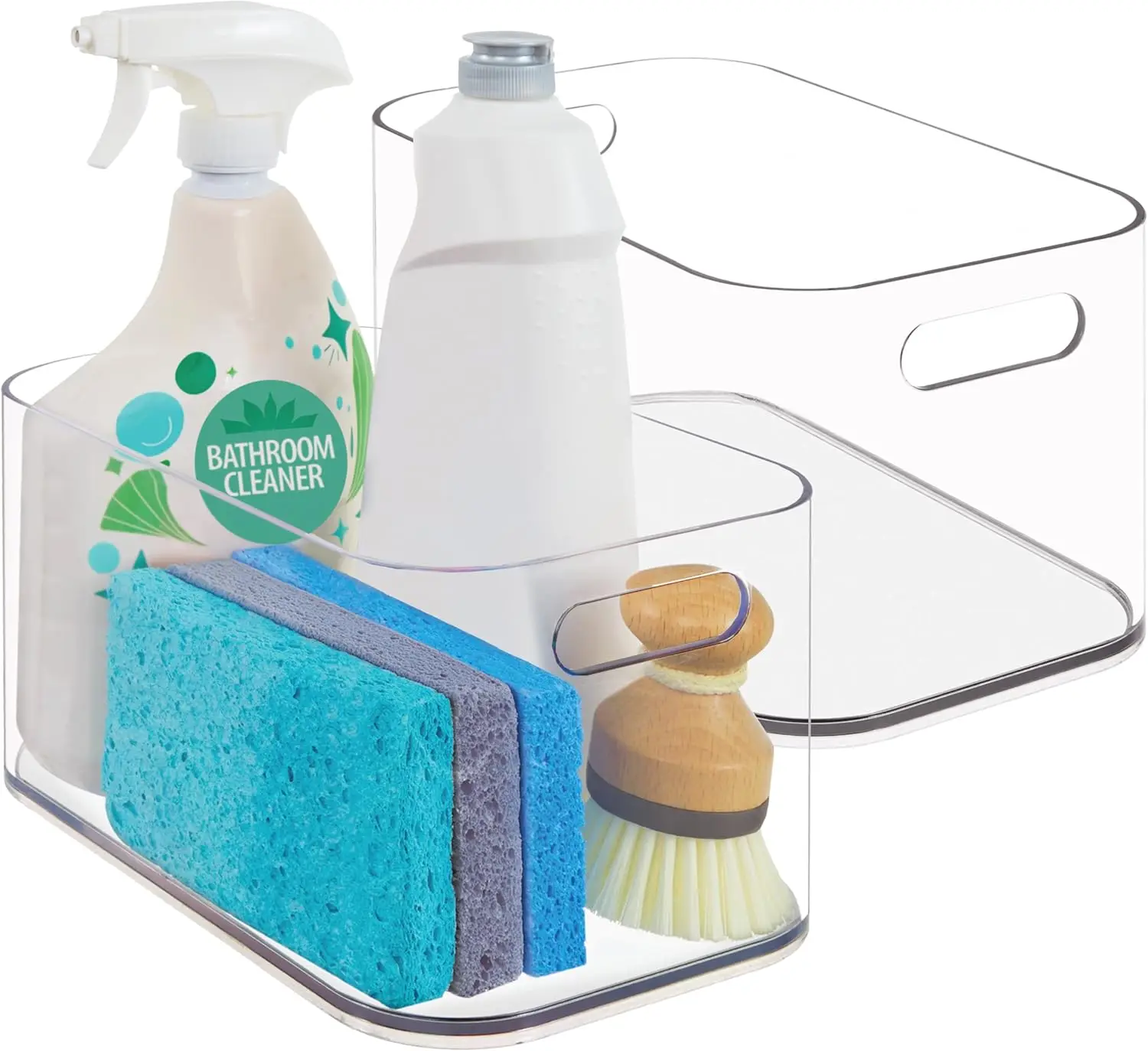 Set of 2 Clear Plastic Storage Bins with Handles for Kitchen, Fridge, Cabinet, Closet, Bathroom Organizing
Set of 2 Clear Plastic Storage Bins with Handles for Kitchen, Fridge, Cabinet, Closet, Bathroom Organizing