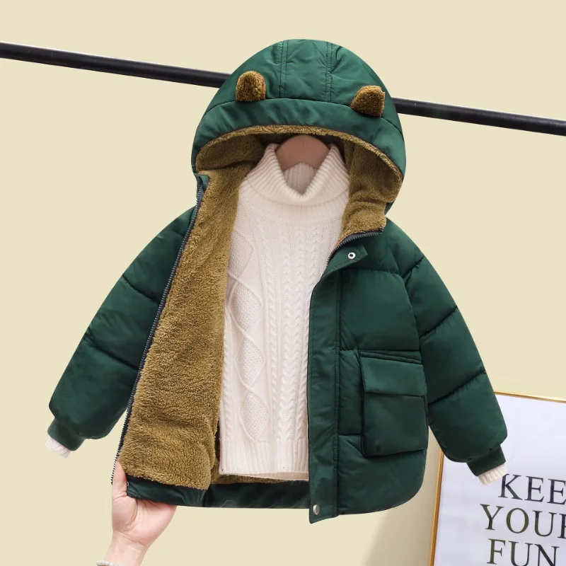 Winter Keep Warm Girls Boys Jacket Cute Lettle Ear Padded Lined Wite Velvet Hooded Thick Coat For Kids Children Outerwer 2-6 Y
Winter Keep Warm Girls Boys Jacket Cute Lettle Ear Padded Lined Wite Velvet Hooded Thick Coat For Kids Children Outerwer 2-6 Y