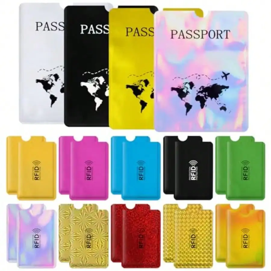 RFID Blocking Sleeves Set Of 24 20 Credit Card Protector Sleeves And 4 Protective Passport Holder For Travel Women Men Colorful Slim Waterproof
RFID Blocking Sleeves Set Of 24 20 Credit Card Protector Sleeves And 4 Protective Passport Holder For Travel Women Men Colorful Slim Waterproof