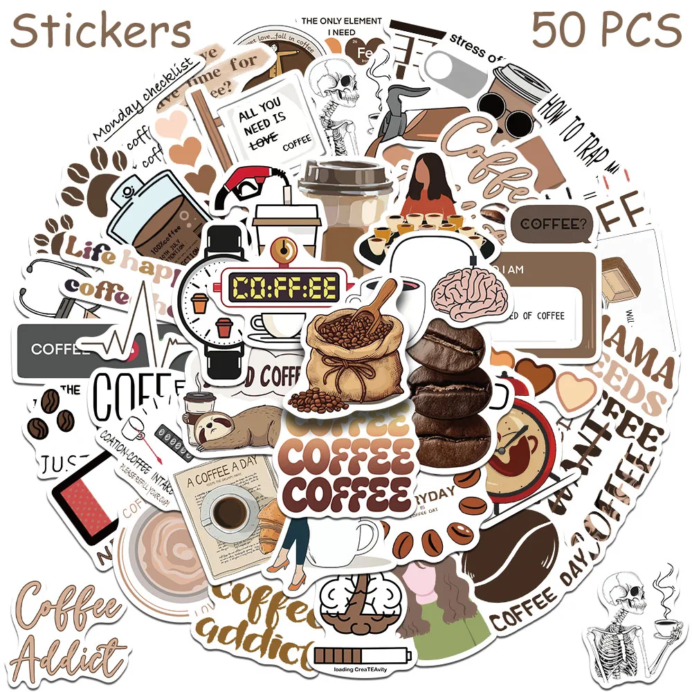 50pcs Coffee Addict Stickers Decals For Laptop Scrapbook Suitcase Skateboard Helmet DIY Graffiti Waterproof Stickers Gifts
50pcs Coffee Addict Stickers Decals For Laptop Scrapbook Suitcase Skateboard Helmet DIY Graffiti Waterproof Stickers Gifts