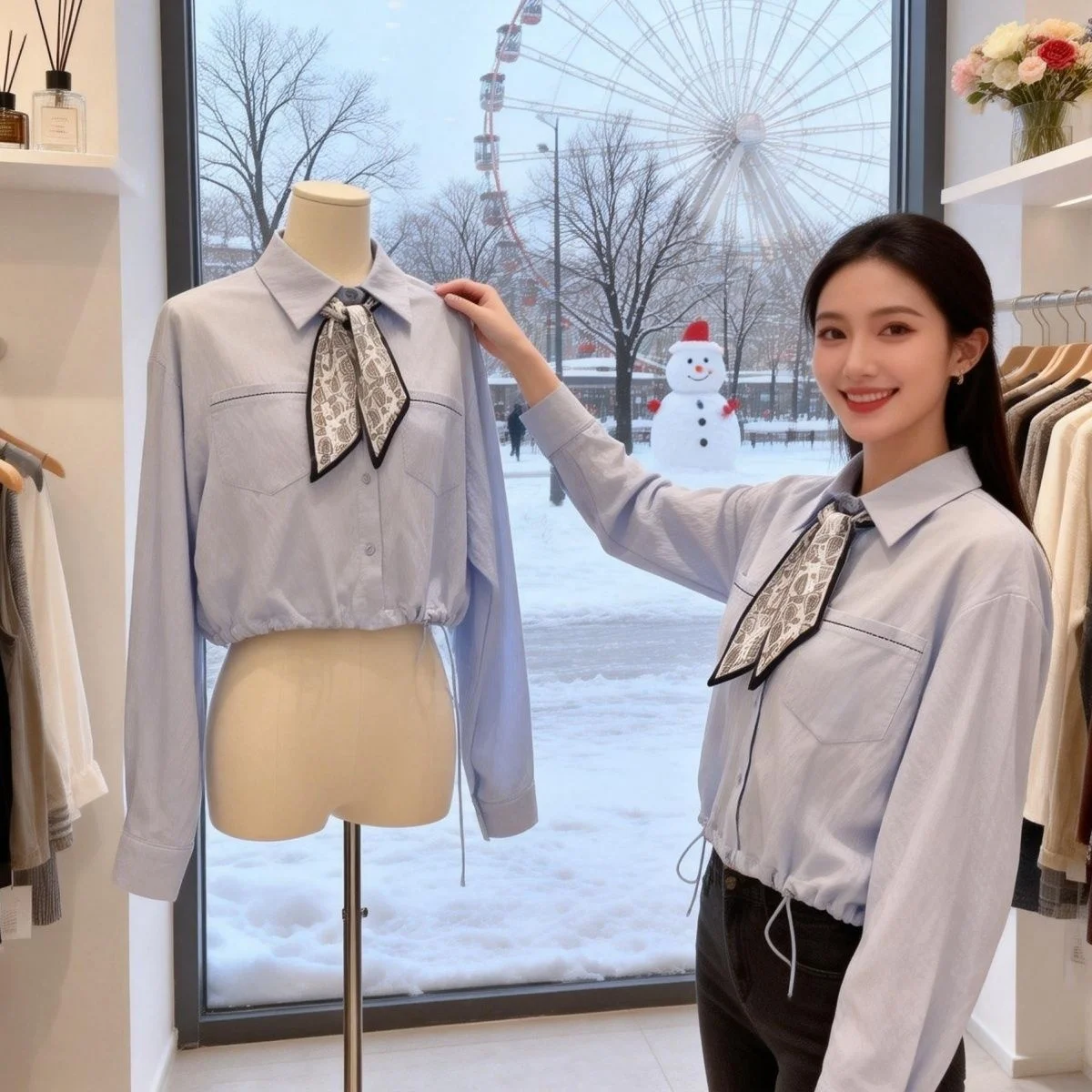 Женская модная блузка с длинным рукавом в корейском стиле, с завязками на талии, воротником и шелковым шарфом в комплекте, роскошная, весна-осень
Женская модная блузка с длинным рукавом в корейском стиле, с завязками на талии, воротником и шелковым шарфом в комплекте, роскошная, весна-осень