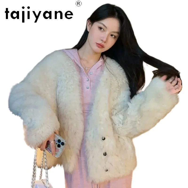TAJIYANE Imported Tuscan Sheep Shearing Fur Coat Women Loose Real Fur Jacket V-neck Winter Coat Women Furry Tops Jackets Шуба
TAJIYANE Imported Tuscan Sheep Shearing Fur Coat Women Loose Real Fur Jacket V-neck Winter Coat Women Furry Tops Jackets Шуба