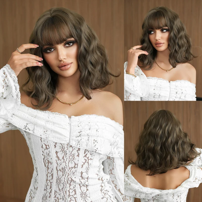 Summer cool brown for women, full head , Lolita short , natural realistic wool curly real hair wig set
Summer cool brown for women, full head , Lolita short , natural realistic wool curly real hair wig set