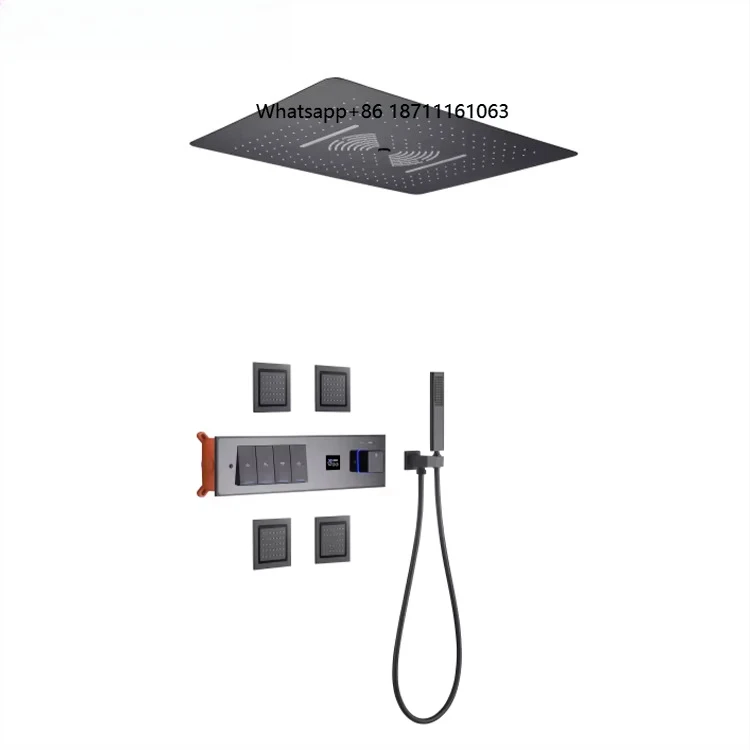 Square High Pressure Quality Wall Mounted Brass Rain Bath Shower Bathroom Digital System Concealed Black Ceiling Shower Sets
Square High Pressure Quality Wall Mounted Brass Rain Bath Shower Bathroom Digital System Concealed Black Ceiling Shower Sets