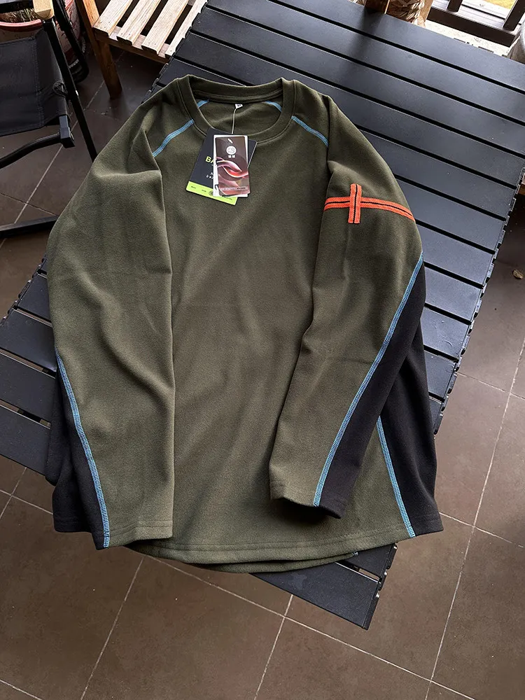 een Patchwork Structure Hassel Line Men's Fce Lined Base irt Winter Outdoor Sports Warm Sweatirt Casual Loose Fit
een Patchwork Structure Hassel Line Men's Fce Lined Base irt Winter Outdoor Sports Warm Sweatirt Casual Loose Fit