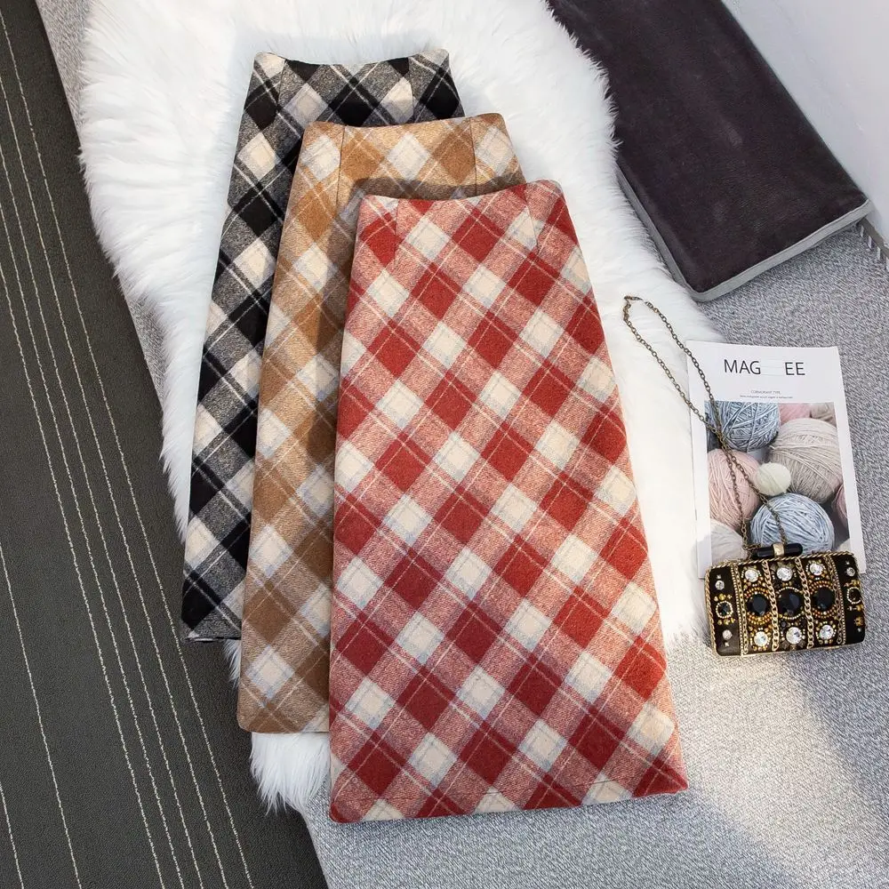 2023 Women Autumn Winter New Long Split Package Hip Skirts Female Plaid Slim Woolen Skirts Ladies High Waist Pencil Skirts Y604
2023 Women Autumn Winter New Long Split Package Hip Skirts Female Plaid Slim Woolen Skirts Ladies High Waist Pencil Skirts Y604