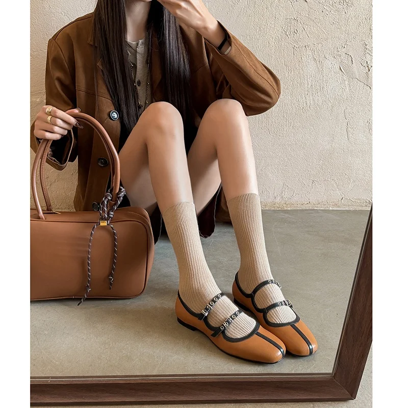 Mary Janes Women Genuine Leather Ankle Strap Flat Sole Ballet Inspired French Versatile Handmade Shoes
Mary Janes Women Genuine Leather Ankle Strap Flat Sole Ballet Inspired French Versatile Handmade Shoes