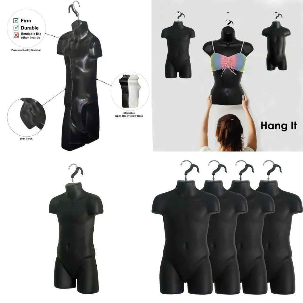 Stackable Black Children's Hollow Back Display Racks with Hanging Hooks for T-Shirts, Countertop Use, Suitable for Sizes 5T-7
Stackable Black Children's Hollow Back Display Racks with Hanging Hooks for T-Shirts, Countertop Use, Suitable for Sizes 5T-7