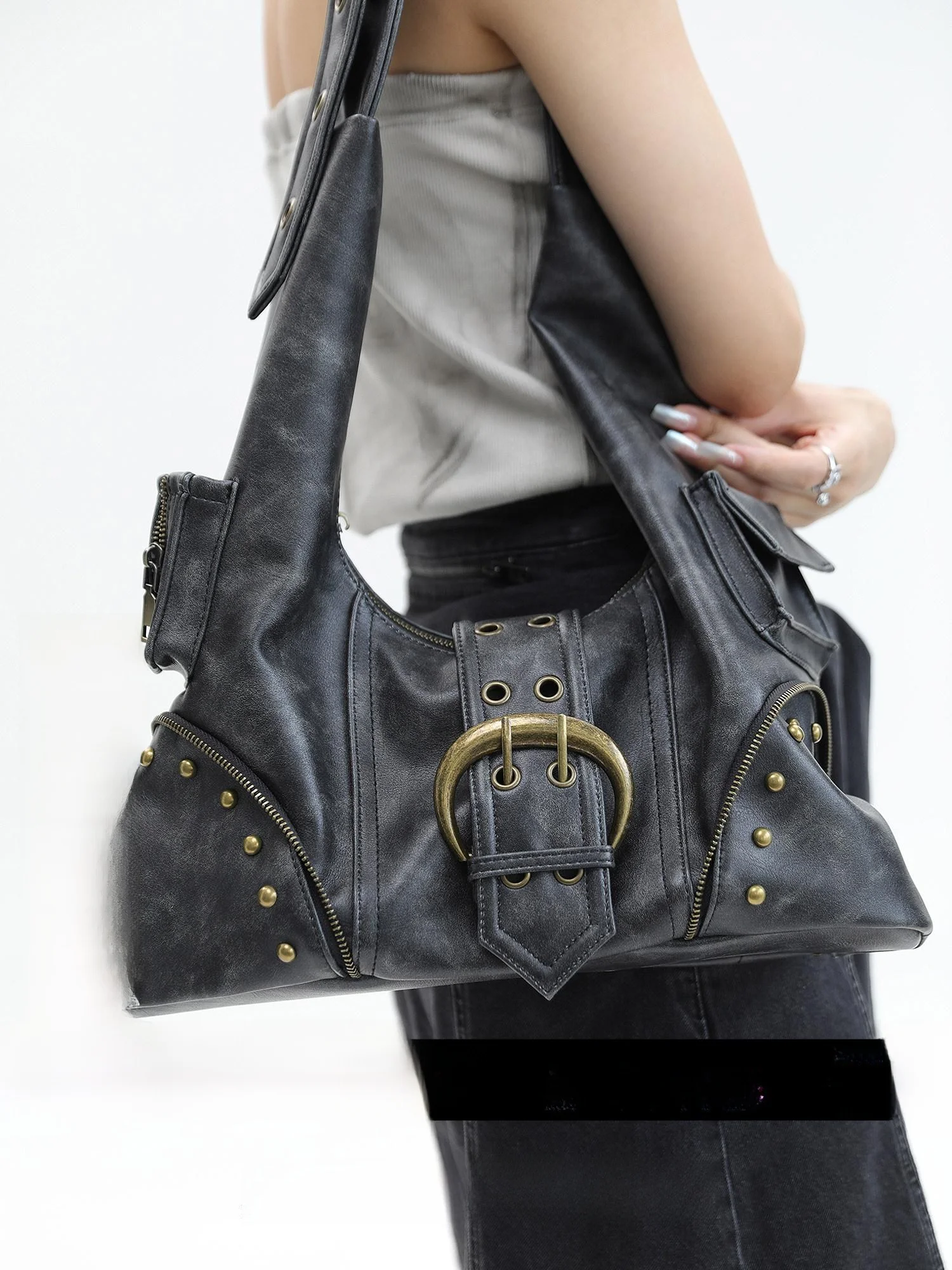 Retro Biker Bag by Jandress Original Western Rock Desert Wasteland Style Rivet Crossbody Bag for Women Soft Polyester
Retro Biker Bag by Jandress Original Western Rock Desert Wasteland Style Rivet Crossbody Bag for Women Soft Polyester