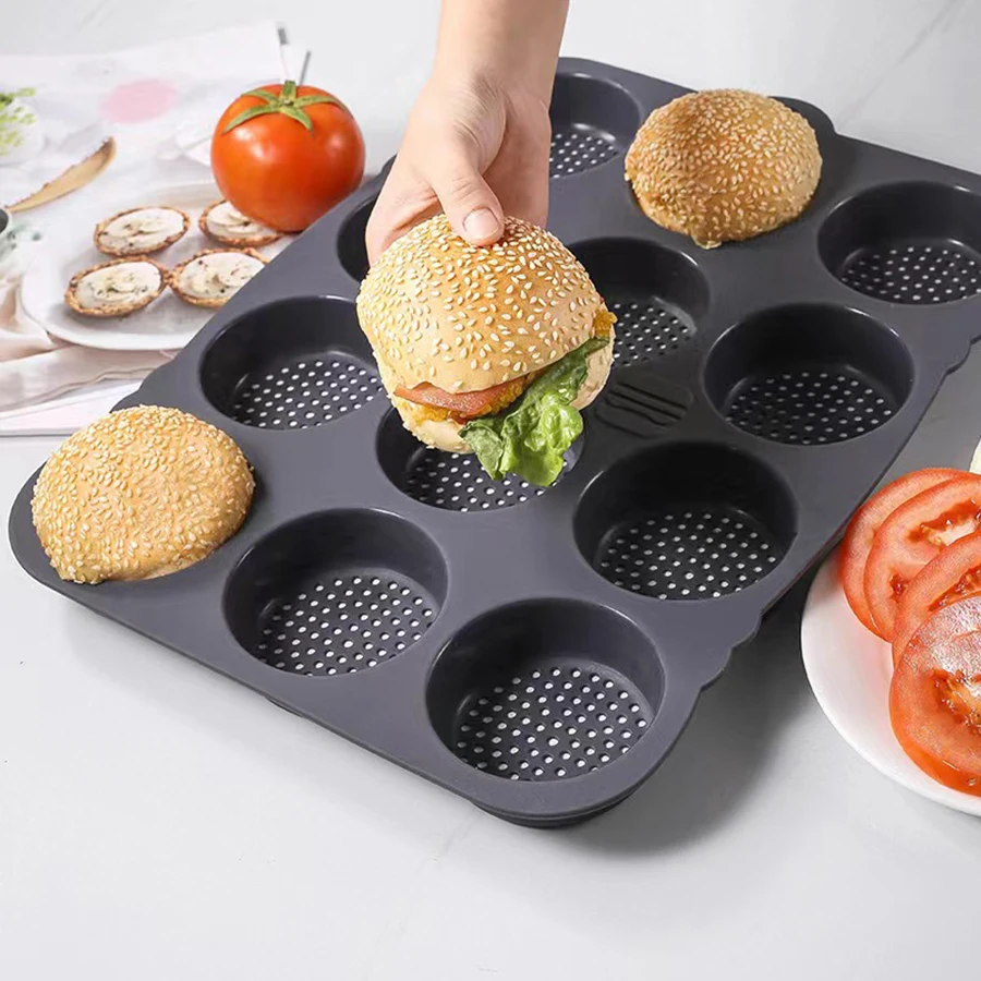 1PC Hamburger Bread mold 12-hole round French heat resistant easy-release toaster pan Kitchen use of baguette baking tools
1PC Hamburger Bread mold 12-hole round French heat resistant easy-release toaster pan Kitchen use of baguette baking tools