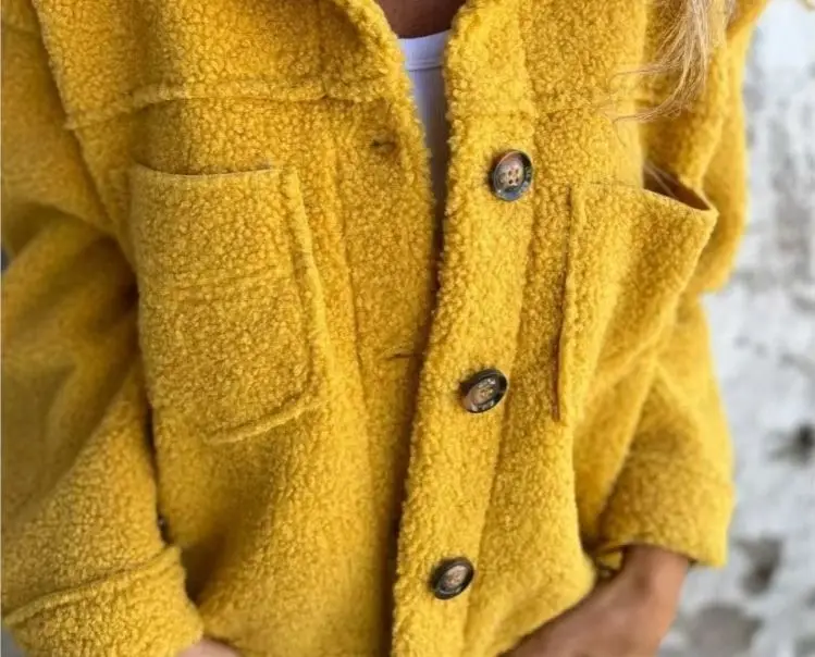 Fashion Solid Jacket Coat Lady Casual Turn-down Collar Long Sleeve Button Pockets Jackets Coats Tops For Women Autumn Winter New 
Fashion Solid Jacket Coat Lady Casual Turn-down Collar Long Sleeve Button Pockets Jackets Coats Tops For Women Autumn Winter New