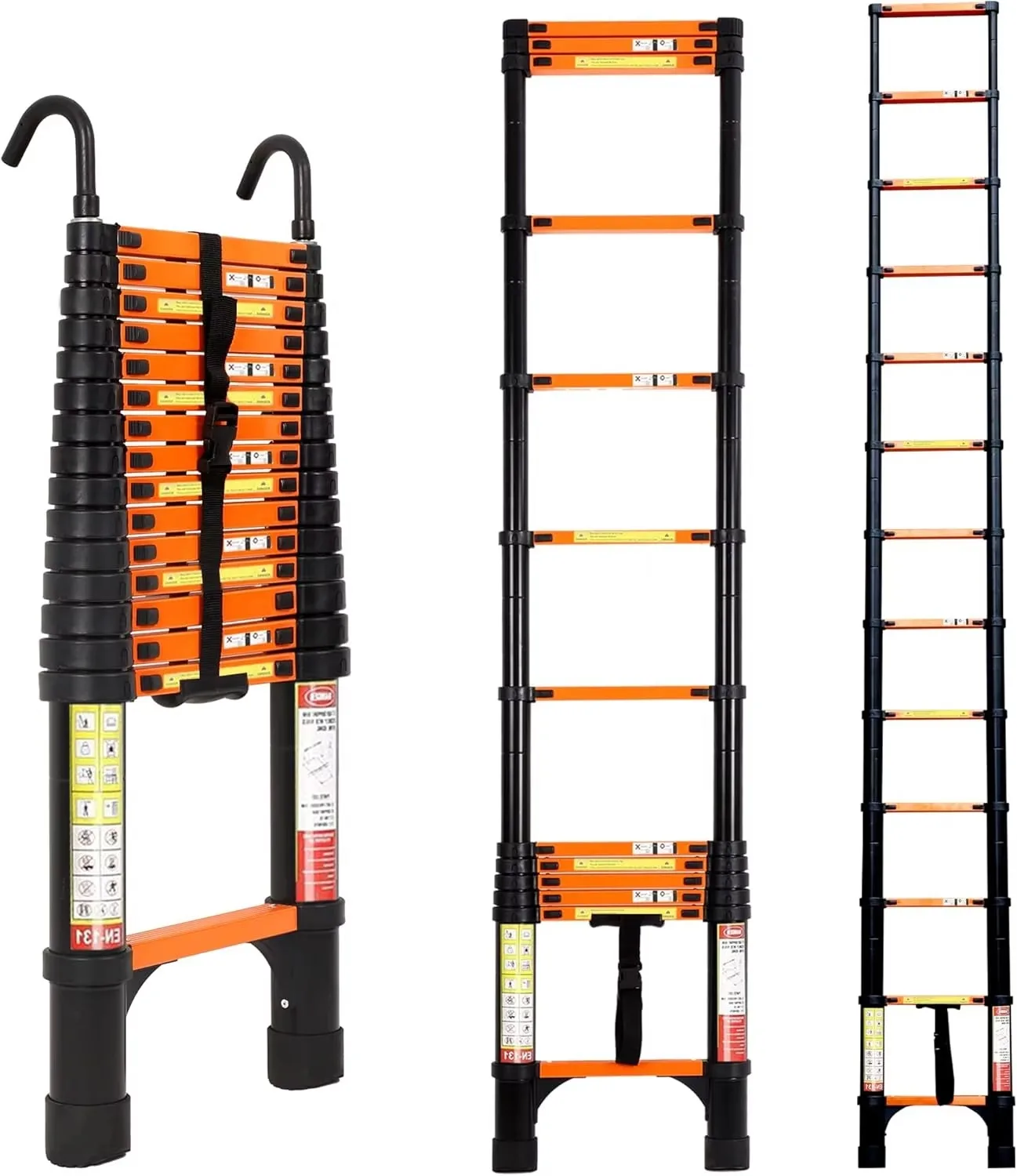 15.5FT Orange Telescopic Ladder with Stabilizers Non-slip Feet 330Lbs Load
15.5FT Orange Telescopic Ladder with Stabilizers Non-slip Feet 330Lbs Load