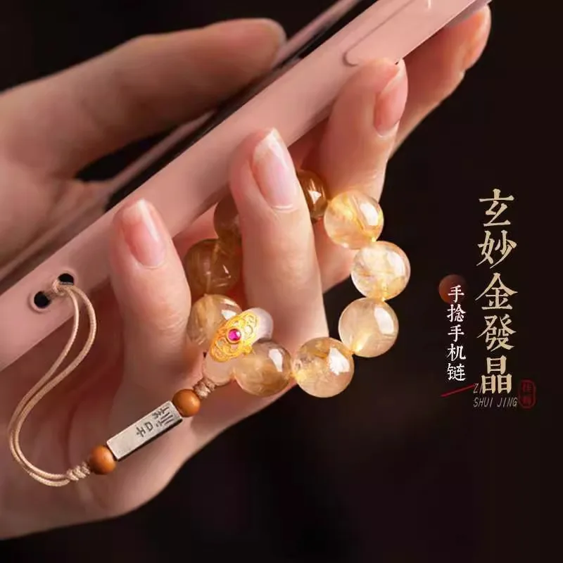 Golden hair crystal mobile phone chain lanyard ring 925 silver-plated lychee running ring anti-drop hand twist pendant
Golden hair crystal mobile phone chain lanyard ring 925 silver-plated lychee running ring anti-drop hand twist pendant