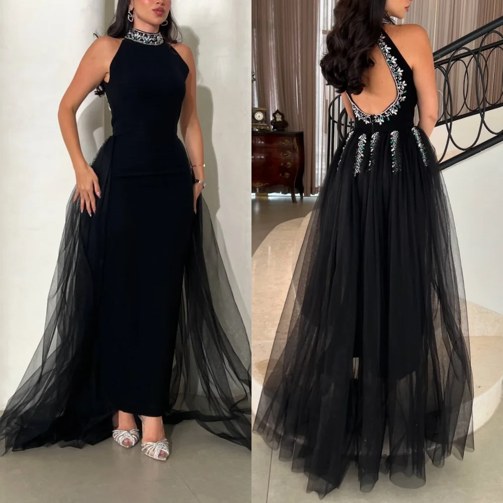 Customized Exquisite Halter Sleeveless Evening Dress High Quality Satin Prom Dresses Delicate Black Special Occasion Gowns
Customized Exquisite Halter Sleeveless Evening Dress High Quality Satin Prom Dresses Delicate Black Special Occasion Gowns