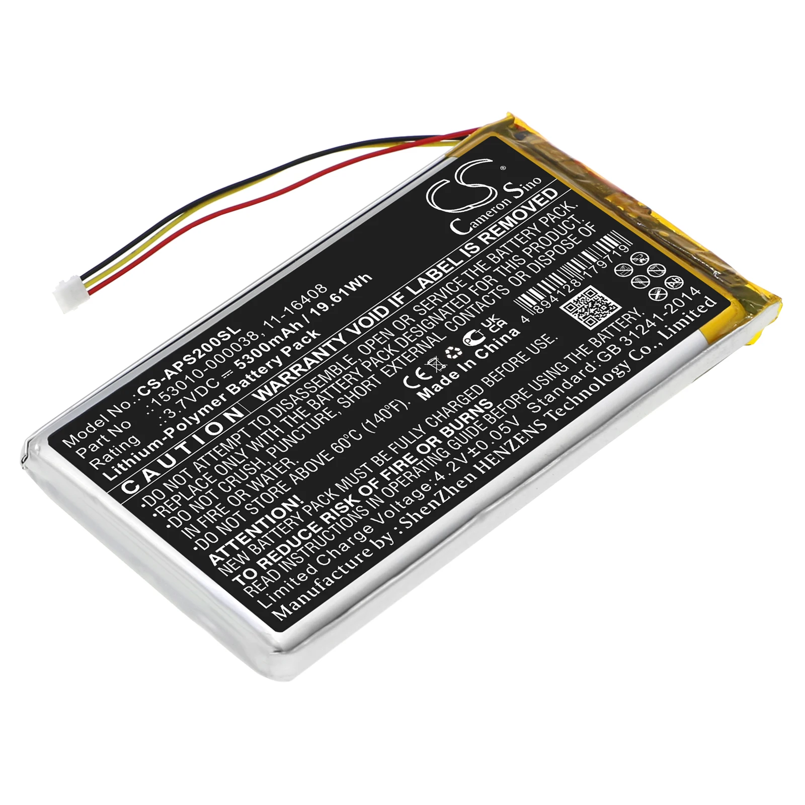 Cameron Sino 3.7V 5300mAh GPS, Navigator Battery 153010-000038, 11-16408 for Appareo Stratus 2, Stratus 3, Stratus 2S +TOOL
Cameron Sino 3.7V 5300mAh GPS, Navigator Battery 153010-000038, 11-16408 for Appareo Stratus 2, Stratus 3, Stratus 2S +TOOL