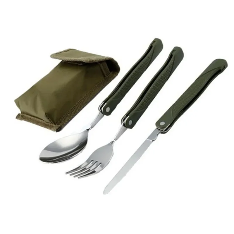 Folding Cutlery Set Stainless Steel Portable Fork Knife with Green Pouch Survival Camping Bag Outdoor Cutlery Container Lonchera
Folding Cutlery Set Stainless Steel Portable Fork Knife with Green Pouch Survival Camping Bag Outdoor Cutlery Container Lonchera