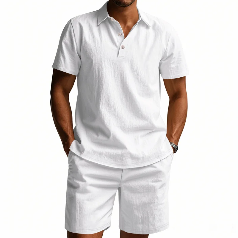 American Casual Summer Men Loose Linen Breathable Polo Shirt Beach Shorts Two Piece Set S-3XL
American Casual Summer Men Loose Linen Breathable Polo Shirt Beach Shorts Two Piece Set S-3XL