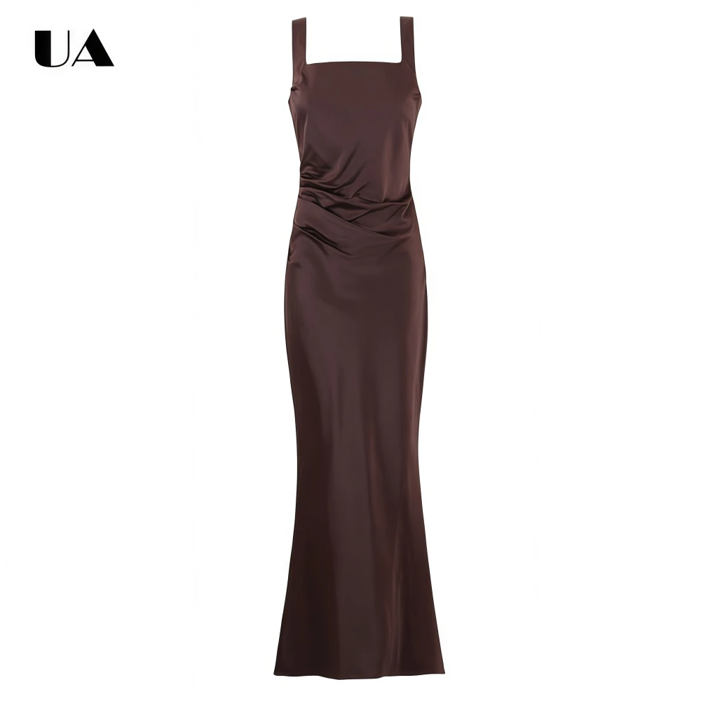 Элегантное драпированное платье-макси в стиле русалка с квадратным вырезом, модное длинное платье без рукавов на шнуровке для женщин, винтажное платье с открытой спиной на молнии
Элегантное драпированное платье-макси в стиле русалка с квадратным вырезом, модное длинное платье без рукавов на шнуровке для женщин, винтажное платье с открытой спиной на молнии