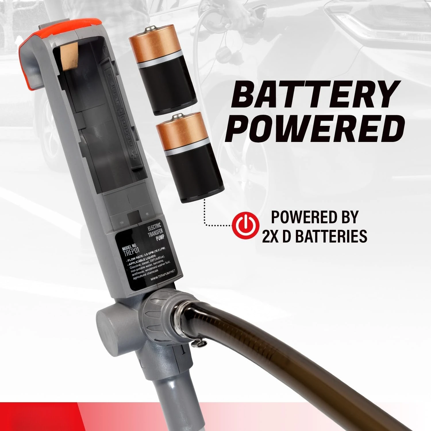 Portable Battery Powered Multipurpose Gas Transfer Pump (2.8 GAL/MIN) Liquid Transfer Pump with Quick Stop Nozzle
Portable Battery Powered Multipurpose Gas Transfer Pump (2.8 GAL/MIN) Liquid Transfer Pump with Quick Stop Nozzle