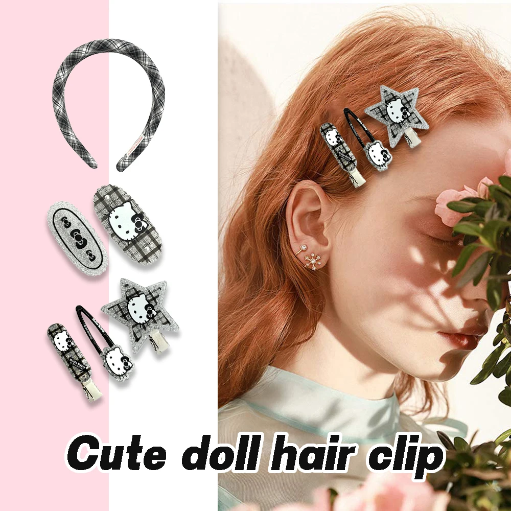 Тканевая повязка на голову Sanrio в корейском стиле, милая клетчатая повязка на голову «Hello Kitty», аксессуары для девочек, а также же милая hello kitty утконос cli 
Тканевая повязка на голову Sanrio в корейском стиле, милая клетчатая повязка на голову «Hello Kitty», аксессуары для девочек, а также же милая hello kitty утконос cli