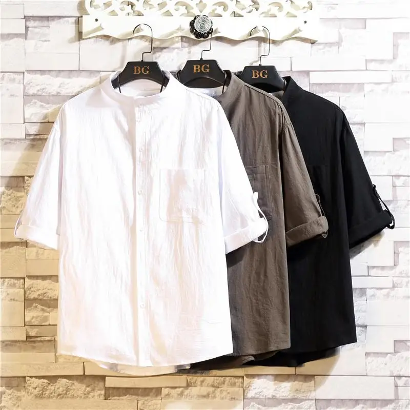 Lightweight Linen Men's irt 7/8 Sve Stand Collar Loose Fit Summer Outerwear Bamboo Brand Printed Japanese Retro Sle
Lightweight Linen Men's irt 7/8 Sve Stand Collar Loose Fit Summer Outerwear Bamboo Brand Printed Japanese Retro Sle