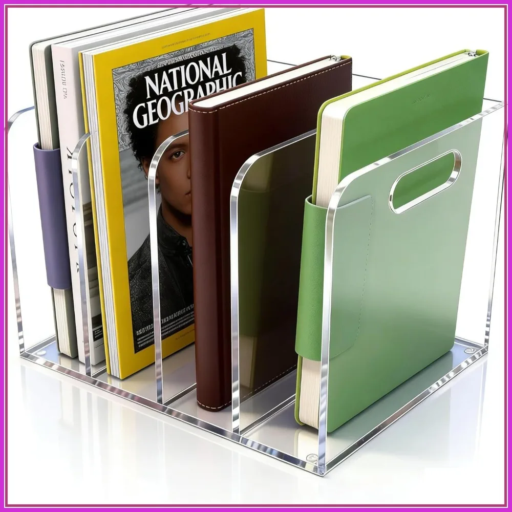 Acrylic Magazine File Holder, 4 Vertical Compartments Desk Document Sorter for Office, Home, Classroom
Acrylic Magazine File Holder, 4 Vertical Compartments Desk Document Sorter for Office, Home, Classroom
