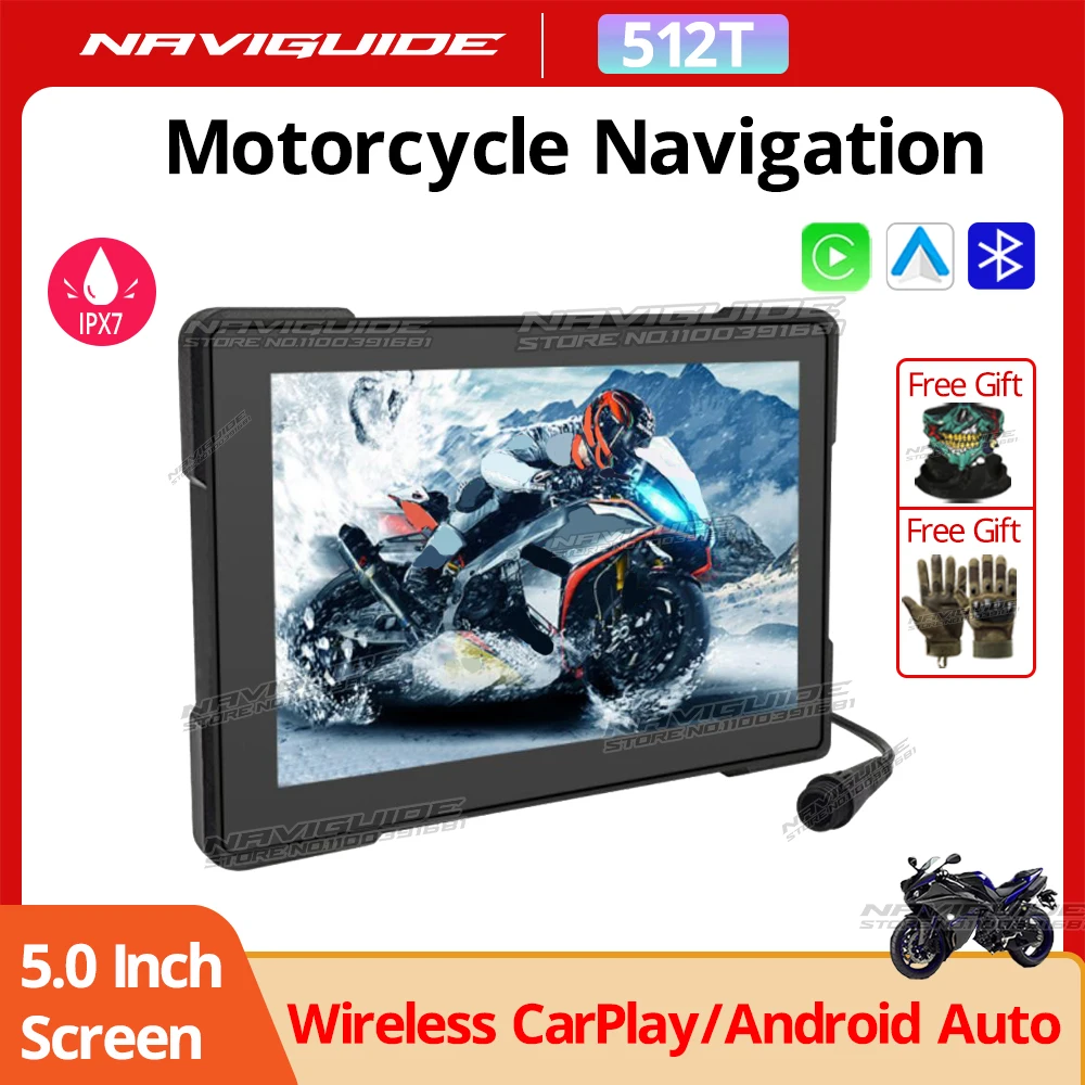 NAVIGUIDE 512T 5'' Wireless CarPlay For Android Auto GPS Navigation Motorcycle Screen Waterproof Moto Monitor WiFi Bluetooth
NAVIGUIDE 512T 5'' Wireless CarPlay For Android Auto GPS Navigation Motorcycle Screen Waterproof Moto Monitor WiFi Bluetooth