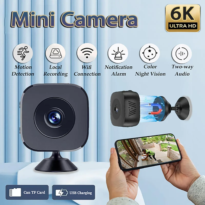 6K HD Mini Security Camera Pro WiFi Surveillance With Two-way Audio Motion Detection Infrared Night Vision Security Cam 2026
6K HD Mini Security Camera Pro WiFi Surveillance With Two-way Audio Motion Detection Infrared Night Vision Security Cam 2026