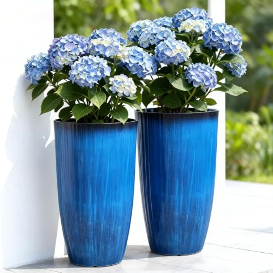 Outdoor and indoor tall planters set of 2 UV-protect lightweight PP plastic cobalt blue glaze finish artistic floating design f
Outdoor and indoor tall planters set of 2 UV-protect lightweight PP plastic cobalt blue glaze finish artistic floating design f