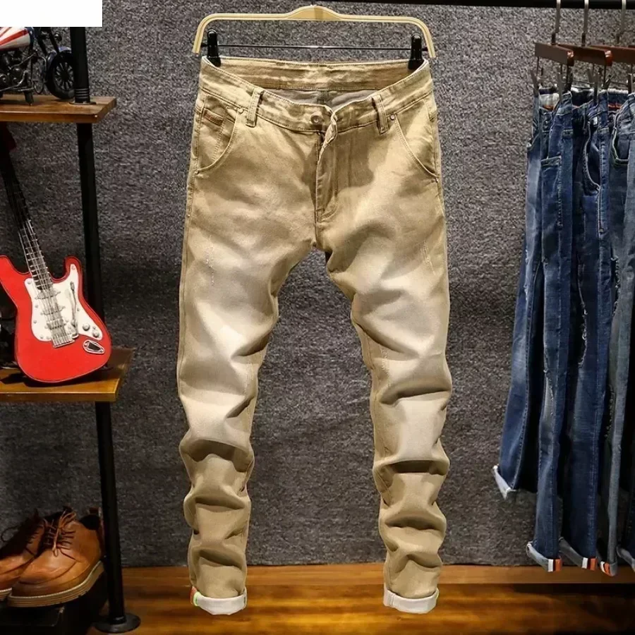 Новые мужские эластичные джинсы-скинни, модные повседневные облегающие джинсовые брюки, однотонные длинные джинсы, мужские джинсы больших размеров, 7 цветов
Новые мужские эластичные джинсы-скинни, модные повседневные облегающие джинсовые брюки, однотонные длинные джинсы, мужские джинсы больших размеров, 7 цветов