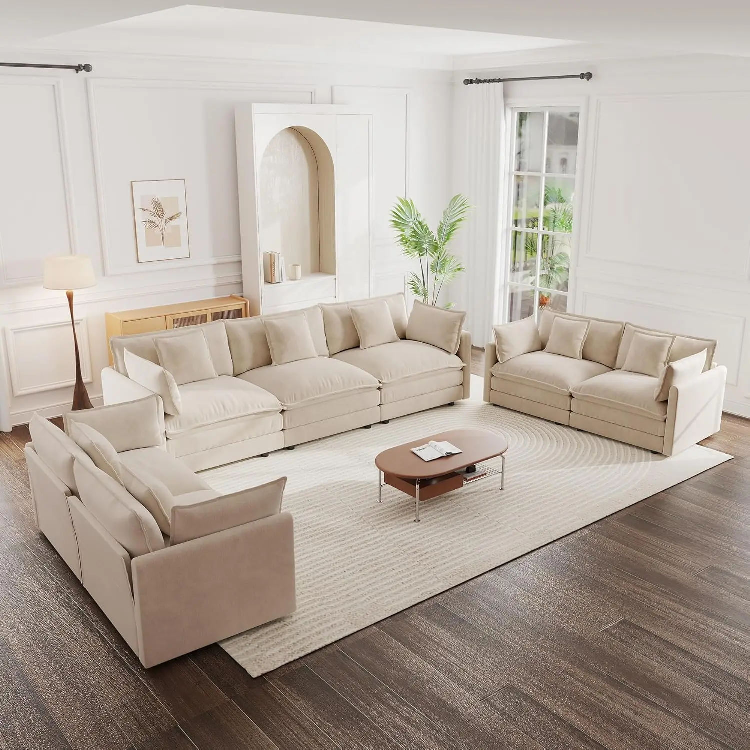 Oversized 3 Piece Sofa Set 2&3 Seater Modern Chenille Comfy Cloud Couches 13 Pillows Living Room Office Light Coffee, Customized
Oversized 3 Piece Sofa Set 2&3 Seater Modern Chenille Comfy Cloud Couches 13 Pillows Living Room Office Light Coffee, Customized