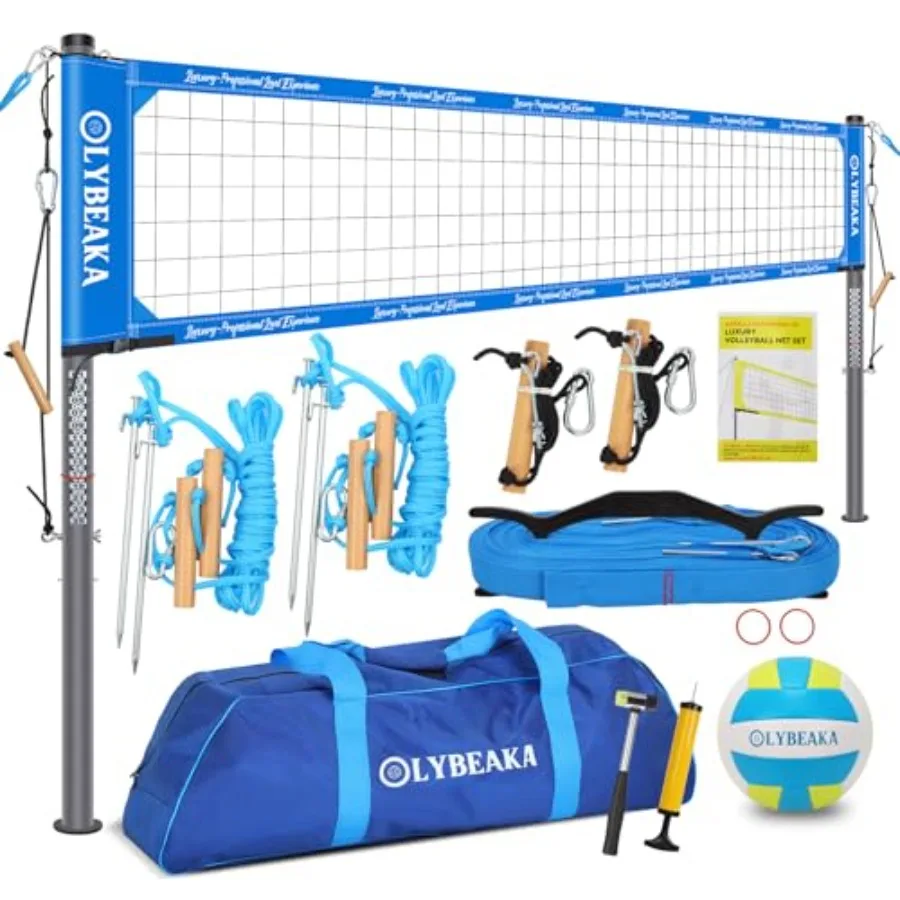 Heavy Duty Professional Volleyball Net Set for Outdoor Backyard Beach with Tetoron Net 2 Adjustable Aluminum Poles 2 Tension Ad
Heavy Duty Professional Volleyball Net Set for Outdoor Backyard Beach with Tetoron Net 2 Adjustable Aluminum Poles 2 Tension Ad