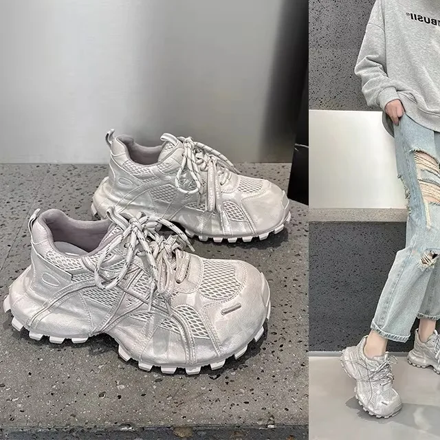 Women's Sporty Thick-Heeled Dad Shoes Breathable Mesh Upper Versatile Casual Sneakers Cross-Lacing Waterproof Platform
Women's Sporty Thick-Heeled Dad Shoes Breathable Mesh Upper Versatile Casual Sneakers Cross-Lacing Waterproof Platform