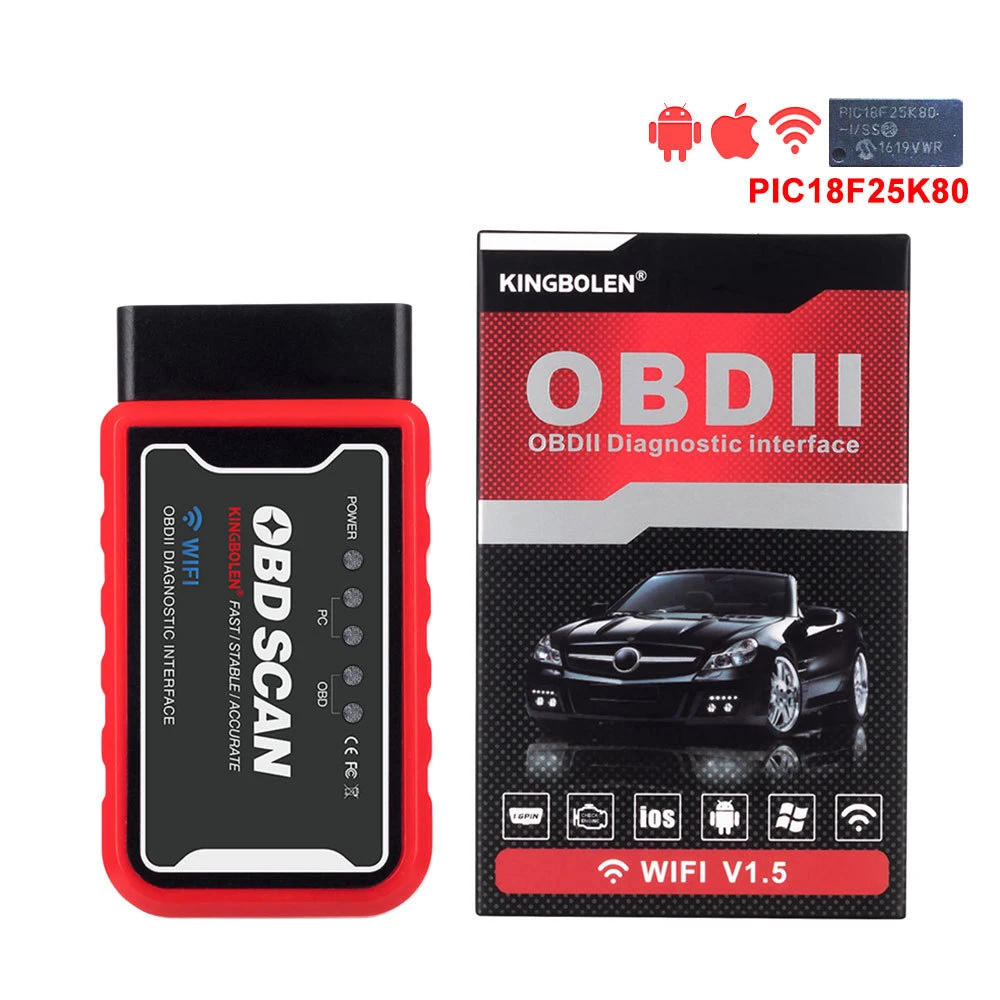 ELM327 V1.5 OBD2 Scanner WiFi BT PIC18F25K80 Chip OBDII Diagnostic Tools for IPhone Android PC ELM 327 Auto Code Reader
ELM327 V1.5 OBD2 Scanner WiFi BT PIC18F25K80 Chip OBDII Diagnostic Tools for IPhone Android PC ELM 327 Auto Code Reader