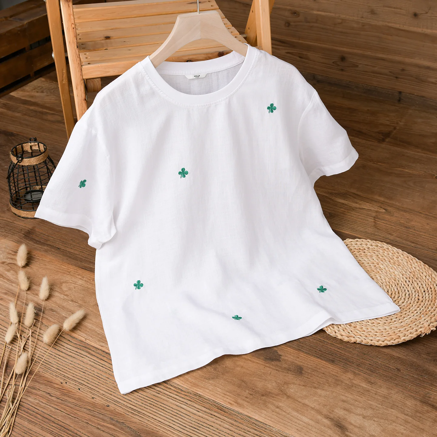 Lucky Grass Embroidered Linen Short Sleeve T-Shirt Men's Summer Thin Breathable Lyocell Linen Casual round Neck Trendy
Lucky Grass Embroidered Linen Short Sleeve T-Shirt Men's Summer Thin Breathable Lyocell Linen Casual round Neck Trendy